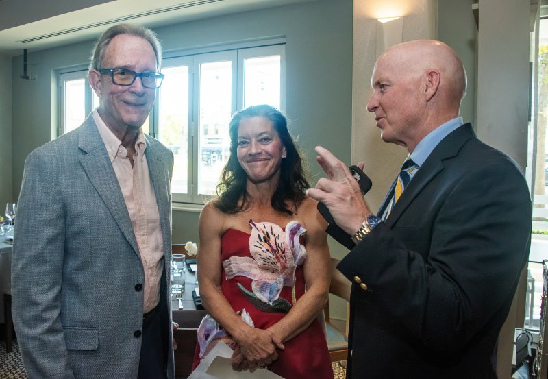 Gathered at the event are (l-r) Robert Thompson, former head of the Rehoboth Beach Historical Society oral history project; Heidi Nasstrom Evans, RBHS executive director; and retired USMC Col. Brian McGuire.